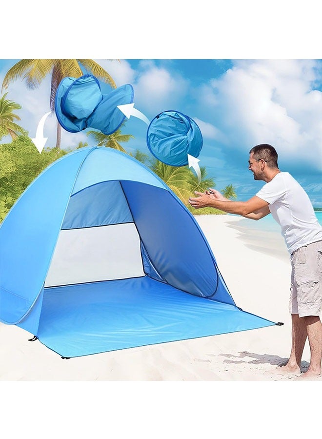 Beach Tent Fully Automatic 2-Second Speed Account Opening Simple Awning Outside Seaside Leisure Pergola Blue - Image 4