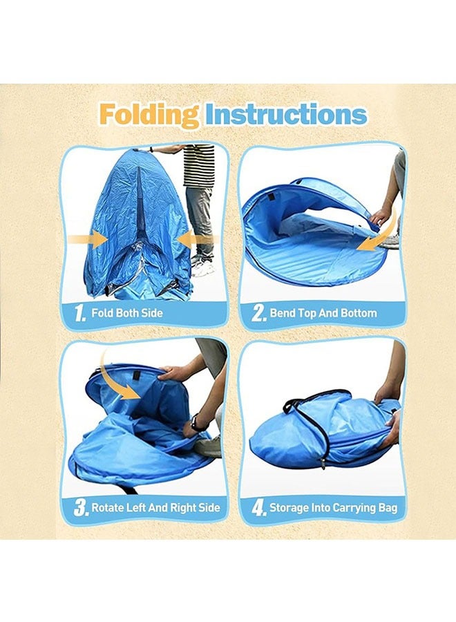 Beach Tent Fully Automatic 2-Second Speed Account Opening Simple Awning Outside Seaside Leisure Pergola Blue - Image 5