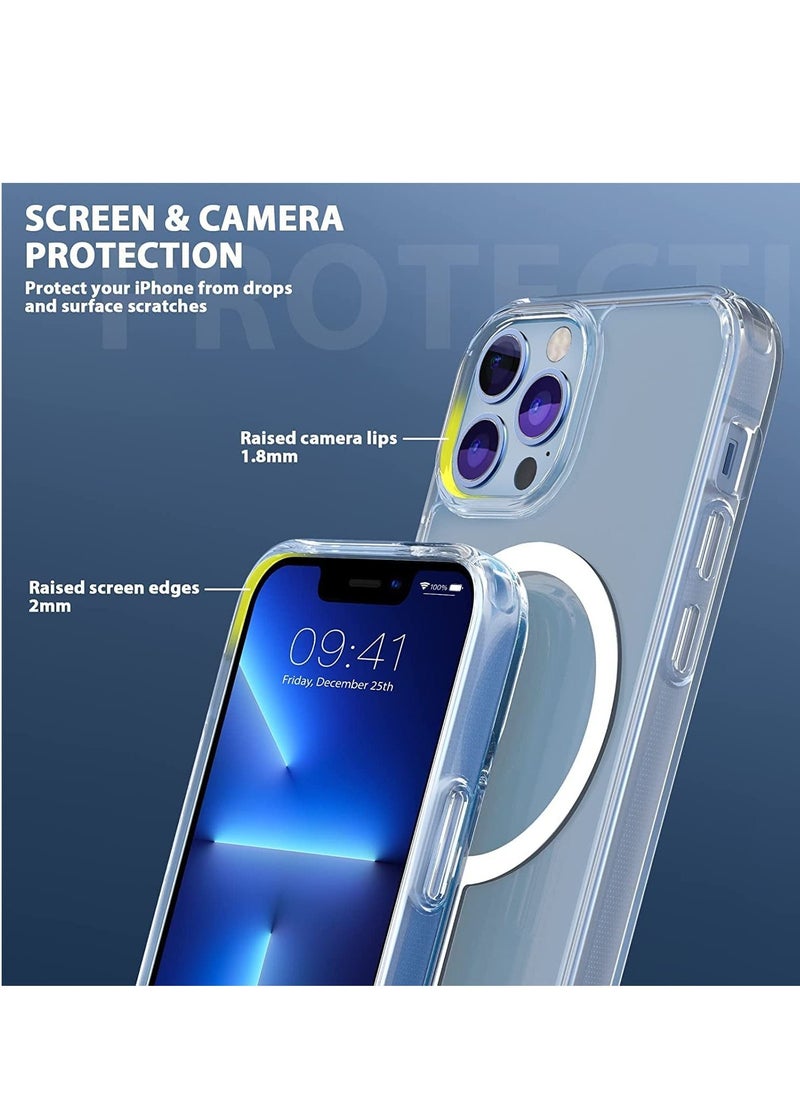BORTONY - iPhone 14 Pro Magnetic Phone Case, Compatible with Magsafe Charging & Accessories Protective Clear Back Case Cover for Apple iPhone 14 Pro - Image 1