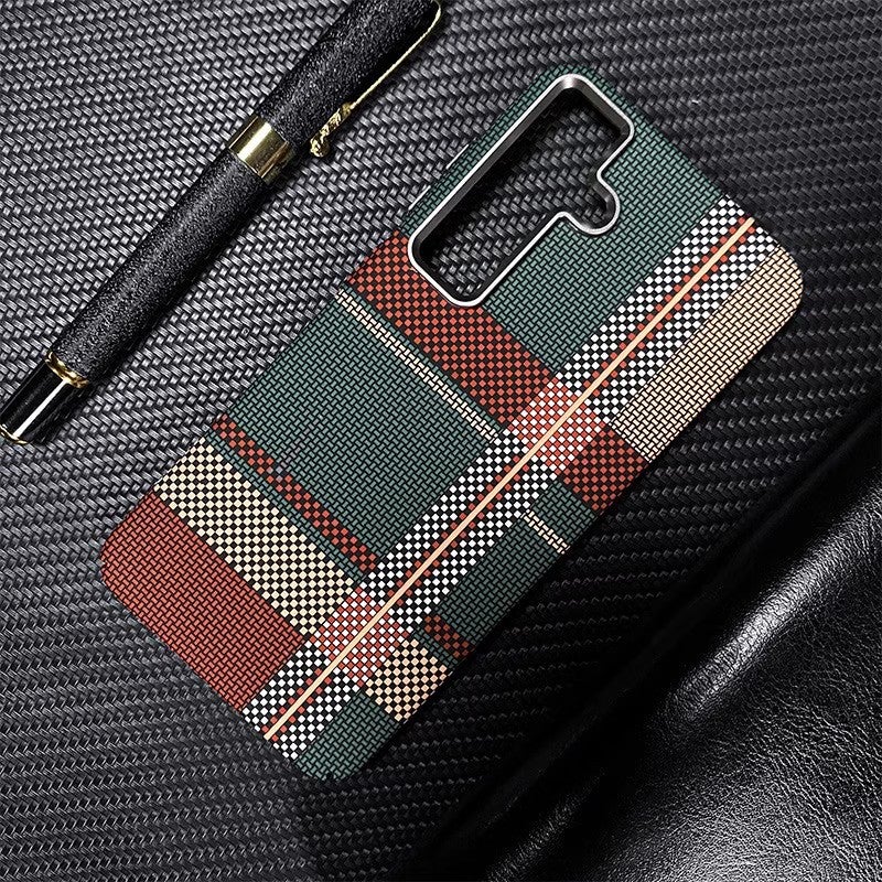 Magnetic Carbon Fiber Texture PC Hard Phone Case for Samsung Galaxy S26 Ultra S25 Ultra Shockproof Anti-Fingerprint Cover - Image 3