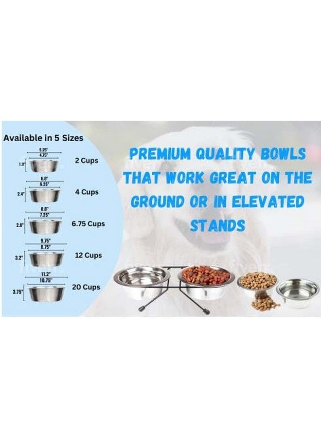 Greendale 4 Pack  Large (6.75 Cups)  Stainless Steel Metal Dog Bowls  Perfect For Dog Food Or Water. Ideal For Use On Floor Or For Elevated Stands. Wrong Size? Click To Look At Our Size Options - Image 3