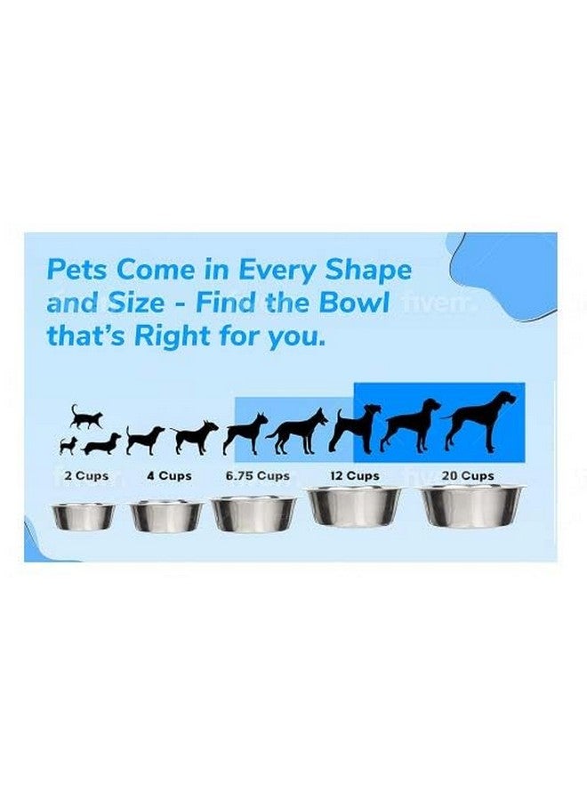 Greendale 4 Pack  Large (6.75 Cups)  Stainless Steel Metal Dog Bowls  Perfect For Dog Food Or Water. Ideal For Use On Floor Or For Elevated Stands. Wrong Size? Click To Look At Our Size Options - Image 4
