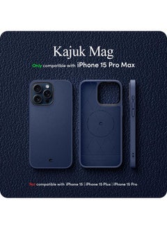 CYRILL CYRILL Spigen Kajuk Mag Compatible with iPhone 15 Pro Max Case (2023) [PC, TPU, PU Leather | Navy]  - Image 2