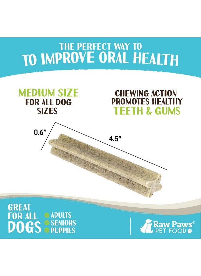 Raw Paws - Raw Paws Dental Chews for Dogs, Medium Size, Mint Flavor, 26-oz. 29 Ct. - Made in USA - Freshen Breath & Fight Plaque & Tartar - Dog Teeth Cleaning Treat - Dog Breath Treats - Dental Sticks for Dogs - Image 1