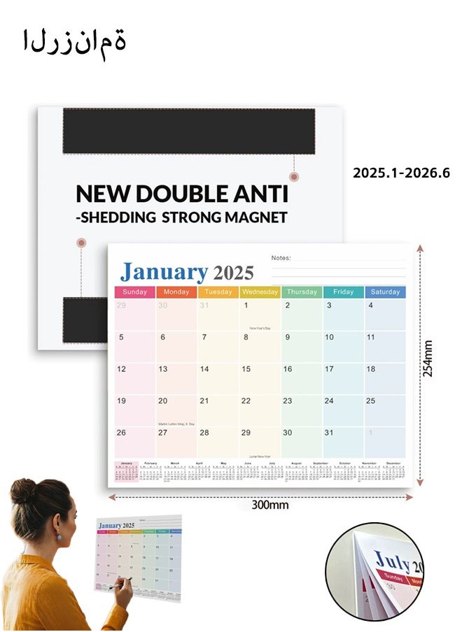 Lemon Magnetic Calendar for Fridge, 18 Months Wall Calendar Jan 2025 - Jun 2026, Refrigerator Calendar Suitable for Keeping Important Dates, Perfect for Organizing  - Image 1