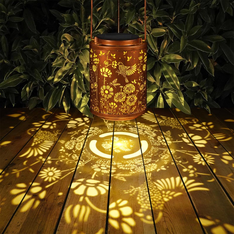 Tepaken Solar Lanterns Garden Decor Birthday Gifts for Women Mon Grandma Metal Hanging Solar Lights Waterproof Outdoor Decoration for Outside LED Lanterns for Yard Patio Lawn (Birds) - Image 4