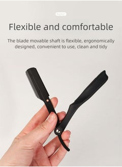 GUTCHE Men's Razor, Old Style ABS Stainless Steel Folding Razor for Shaving, Eyebrow Trimming, Face Trimming, Suitable for Beauty Salon and Home  - Image 2