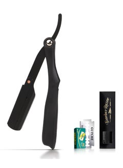 GUTCHE Men's Razor, Old Style ABS Stainless Steel Folding Razor for Shaving, Eyebrow Trimming, Face Trimming, Suitable for Beauty Salon and Home  - Image 1