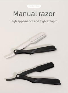 GUTCHE Men's Razor, Old Style ABS Stainless Steel Folding Razor for Shaving, Eyebrow Trimming, Face Trimming, Suitable for Beauty Salon and Home  - Image 3