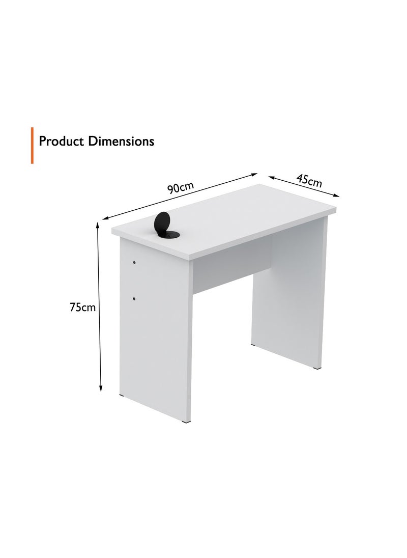 Mahmayi Mahmayi White ST Study Table for Home Schools 90 cm with 51-1H Round Desktop Power Module with USB Slot for Office Desk - Black  - Image 3