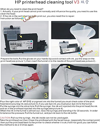 UPink printhead Cleaning kit Smart Clean kit Refill Tool for HP 18 38 70 72 88 90 91 940 941 706 792 for HP Z2100 Z5200 Z6100 850 1200 8500 Z3100 Z3200 Pro8000 D5800 L25500 - Image 2