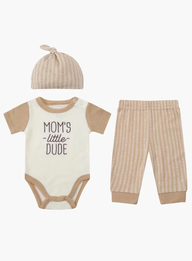Luna & Lily 3-Piece Baby Outfit Ribbed Bodysuit, Pants and Hat Set