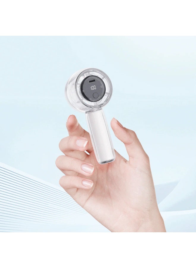 Torima مروحة توريما F-38 البيضاء الصغيرة - مروحة شخصية محمولة قابلة لإعادة الشحن عبر USB بمحرك فائق الهدوء وتدفق هواء قوي، - Image 2