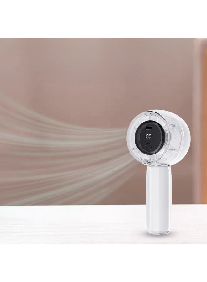 Torima مروحة توريما F-38 البيضاء الصغيرة - مروحة شخصية محمولة قابلة لإعادة الشحن عبر USB بمحرك فائق الهدوء وتدفق هواء قوي، - Image 4