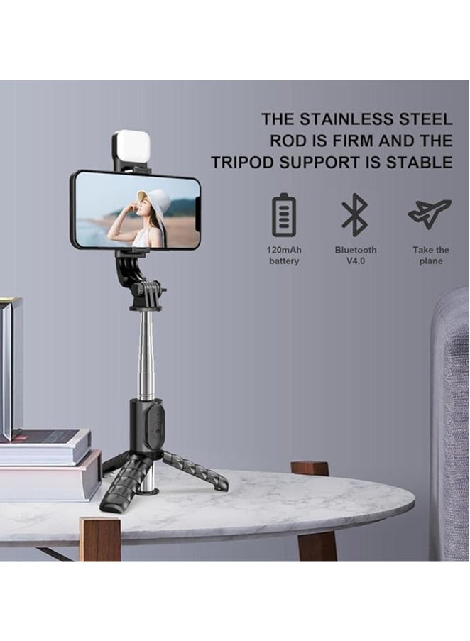 General Selfie Stick with Fill Light - Live All-in-One Multifunctional Portable Tripod |360 degree rotating multi-function light selfie stick with 3 light modes  - Image 2