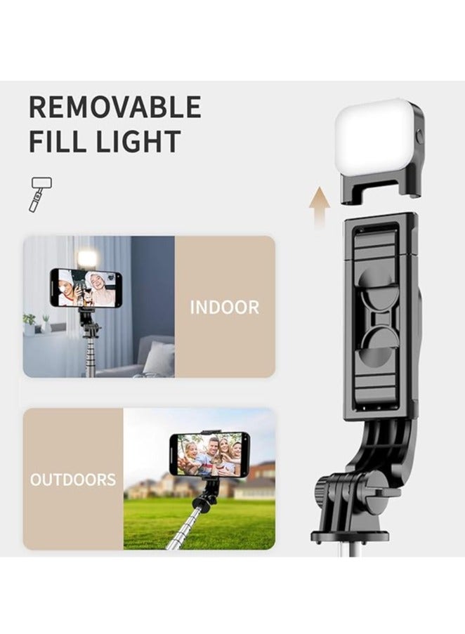 General Selfie Stick with Fill Light - Live All-in-One Multifunctional Portable Tripod |360 degree rotating multi-function light selfie stick with 3 light modes  - Image 4