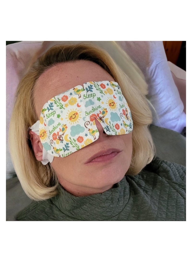 SYOSI 10 Pcs Steam Eye Mask for Relief Eye Fatigue Disposable Hot Sleep Eye Masks  - Image 5