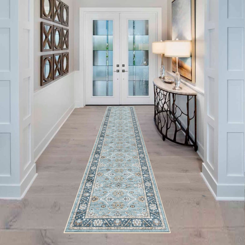 YOUFORTONG YOUFORTONG Runners for Hallways Soft Kitchen Rug Non Slip Rug Runner with Rubber Backing for Bathroom Washable Non Shedding Farmhouse Runner Rug Green 2X10