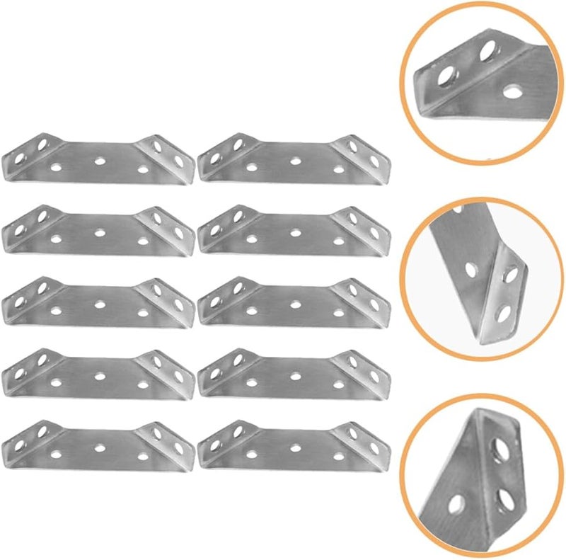 Heavy Duty Stainless Steel Angle Brackets 10pcs Corner Braces For Kitchen Cabinet - Image 3
