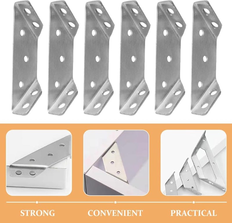 Heavy Duty Stainless Steel Angle Brackets 10pcs Corner Braces For Kitchen Cabinet - Image 4