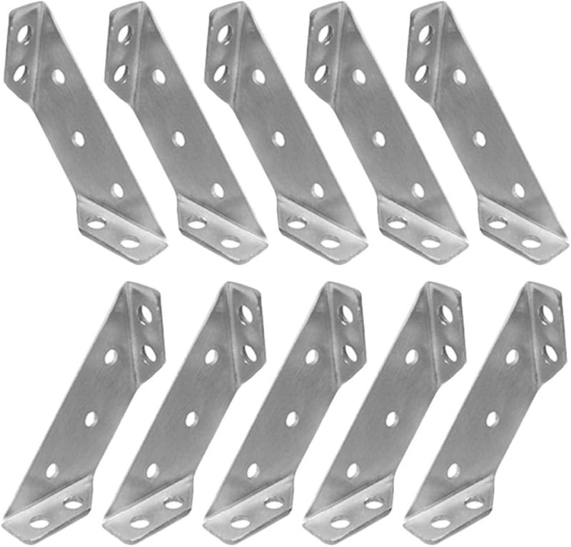 Heavy Duty Stainless Steel Angle Brackets 10pcs Corner Braces For Kitchen Cabinet - Image 2