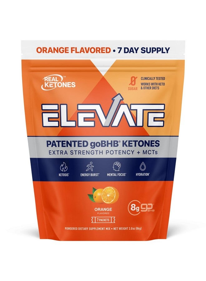 Real Ketones مشروبات مزيج كيتونات MCT و BHB الخارجية من ريل كيتونز - عبوات 7 حبة برتقالية مع مسحوق الكهارل الكهربائي كيتو بدون سكر مع 4 كهارل رئيسية بالإضافة إلى كيتو BHB المرطب الخاص - Image 1