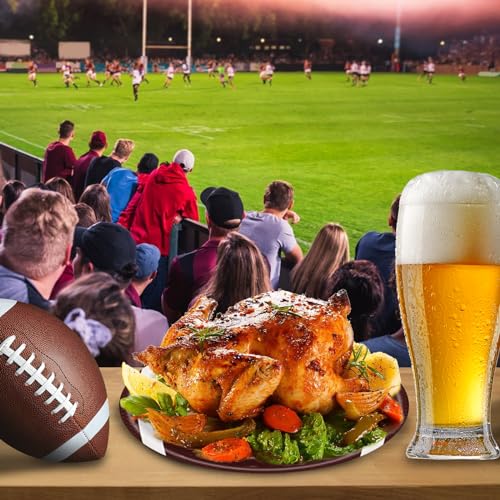 Aixuler 40pcs Football Party Paper Plates Set Disposable Sports Party Food Dinner Dessert Plate Birthday Tableware Decorations Favors, Including 20pcs 9" and 20pcs 7" Plates for Football Theme Plate - Image 4
