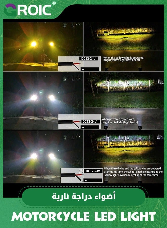 GROIC 2PCS Motorcycle Led Pods,Driving Light Super Spotlight Offroad Fog Light,Automotive Light Bar IP68 Waterproof for Jeep Motorcycle SUV - Image 2