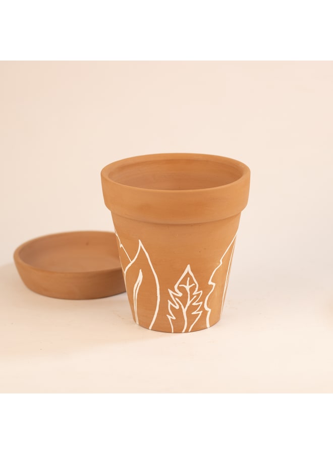 Handmade pottery empty pot - brown - 12*12 cm