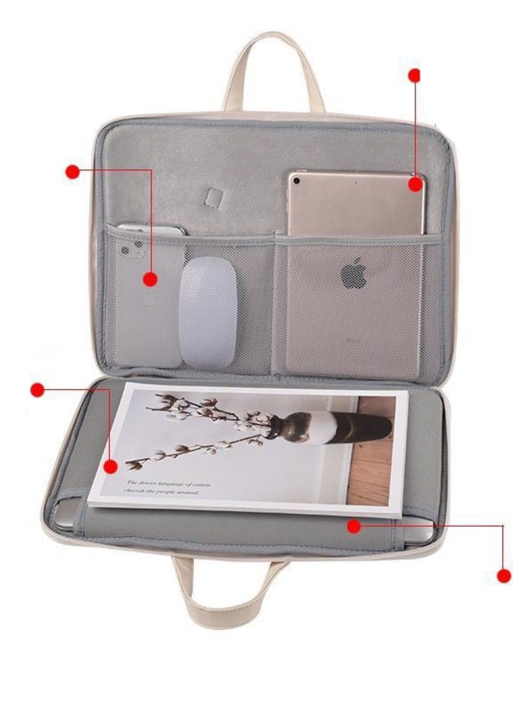 Laptop Case Sleeve 13/14/15/15.6 inch, Laptop Briefcase Multifunctional Large Capacity Sleeve Bag for 15.6 inch HP, Dell, Acer, Asus, Notebook, Teacup Cats Laptop Bag - Image 2