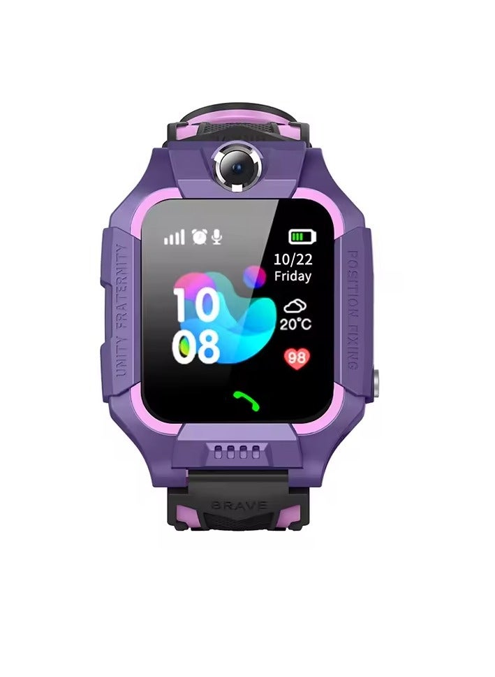 Kid's Smartwatch With Sim Card Photo Waterproof Kids Gift Purple - Image 2