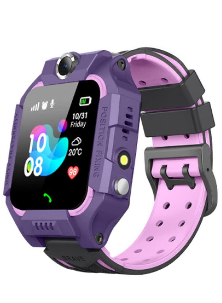 Kid's Smartwatch With Sim Card Photo Waterproof Kids Gift Purple - Image 1