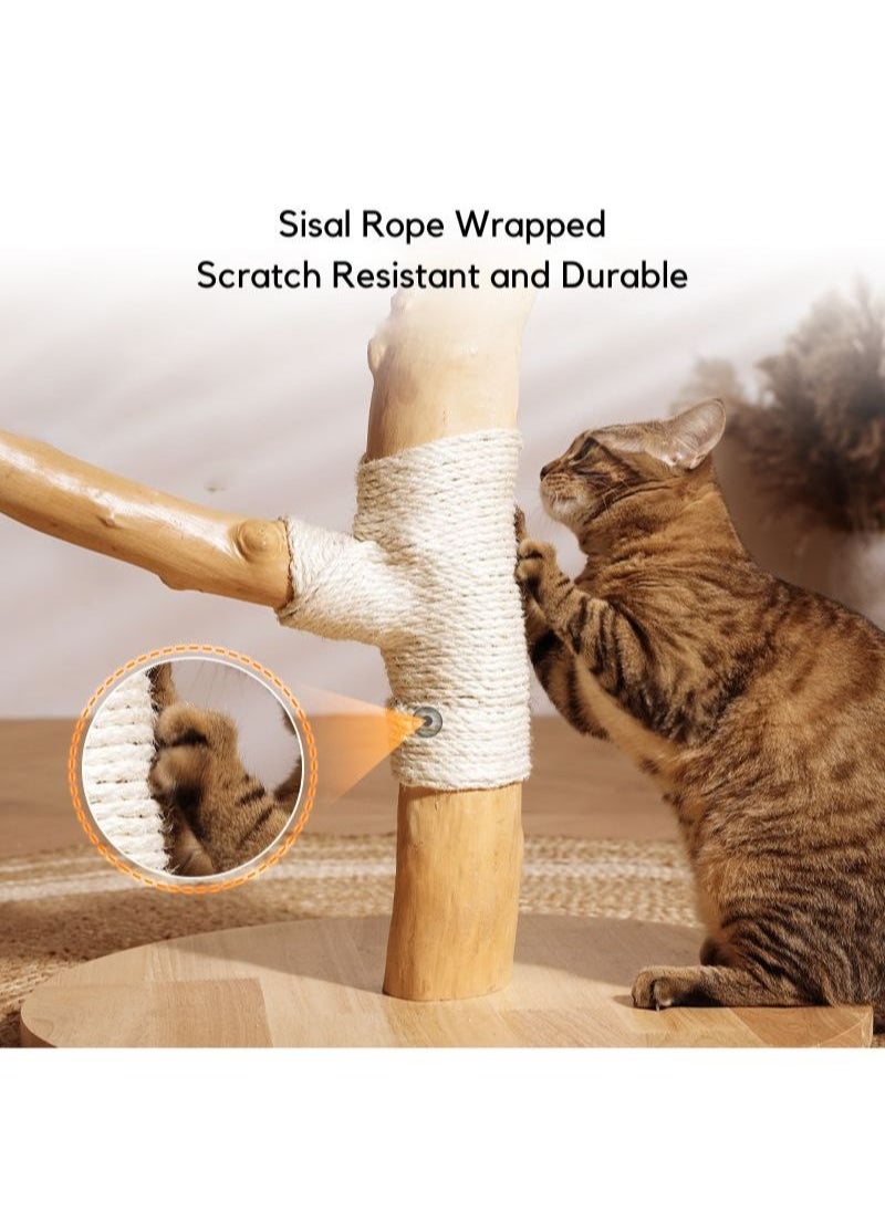 SOPAPETS - SOPAPETS High-End Medium Cat Tree Tower, Premium Rubber Wood, Scratching Posts, Cat Nest, Cat Bed, Removable Soft Cushion, Super Stable (60*60*112cm) - Image 1