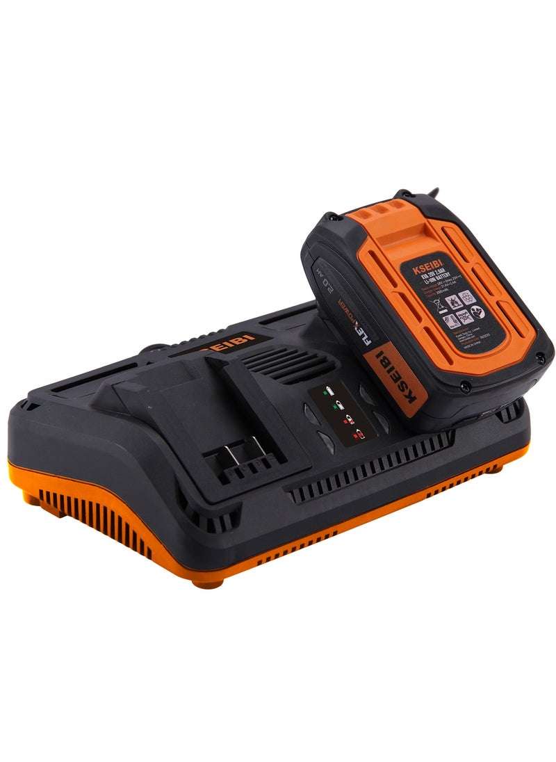 KSEIBI Rapid Charger Compatible with Kseibi 20V Max Lithium Battery, Fast Charging Matching Original 20V Max Batteries, Charge Batteries for Cordless Power Tools Like Drills, Impact Drivers, Saws & Sanders.  - Image 3