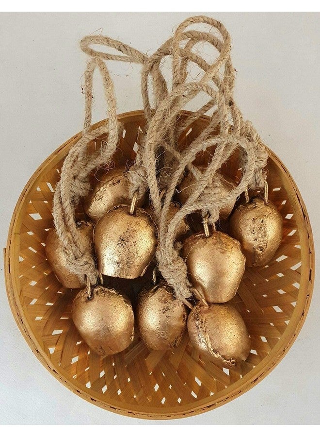 Carfar (Set of 10) Vintage Rustic Lucky Tin Cow Bells Christmas Decor Handmade Bells - Image 1