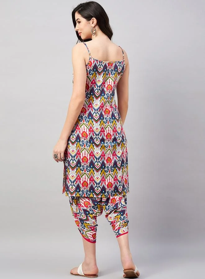 Winered  Women Multicolor Printed Cotton Kurta Dhoti Pant Set for Women | Best Price UAE
