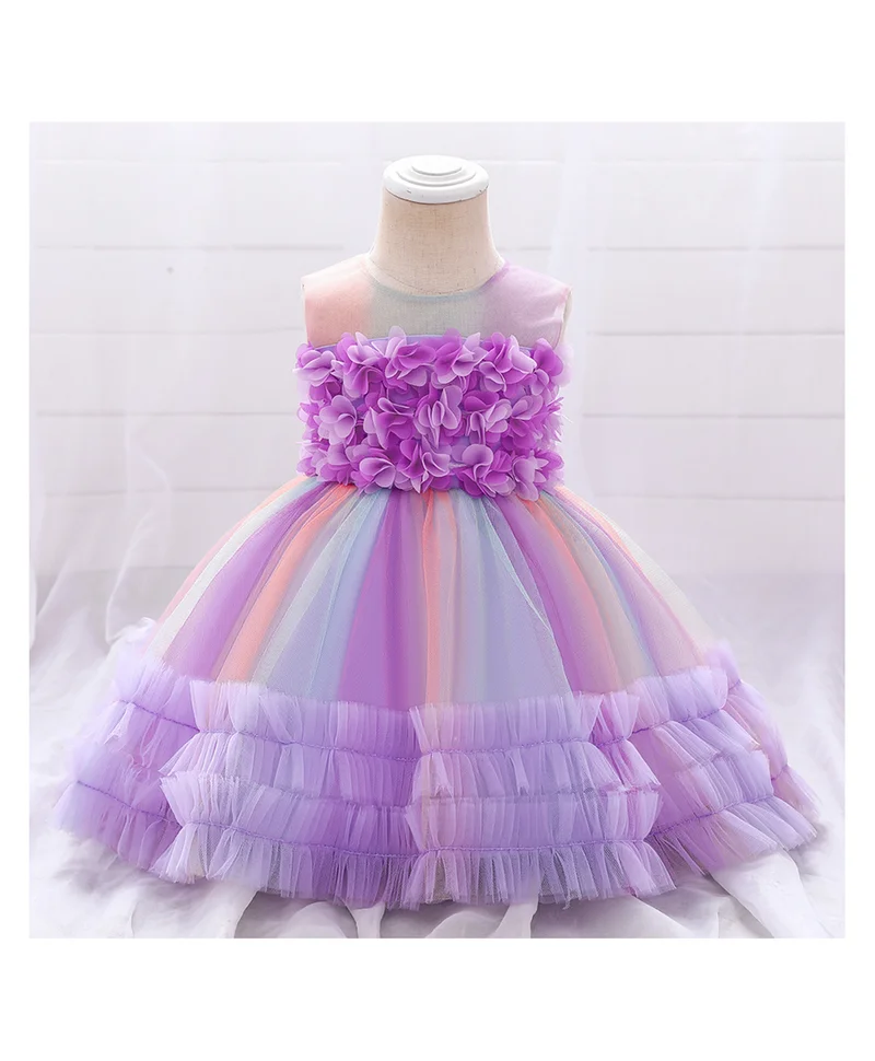 مارك وميا فستان حفلات مزين بالزهور بفيونكة مارك وميا - بنفسجي