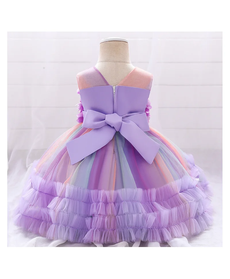 مارك وميا فستان حفلات مزين بالزهور بفيونكة مارك وميا - بنفسجي