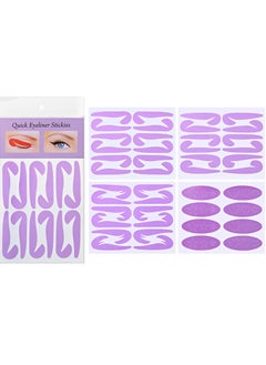 SYOSI Eyeliner Template Sticker, Eyeliner Stencil Stickers, 4 Kinds of Eyeliner Eyeshadow Makeup Template, Fox Eyeliner Template Artifact, Lazy Helper Card, Beginner Quick Eye Makeup Props (Purple,12 pcs)  - Image 1