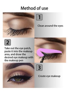 SYOSI Eyeliner Template Sticker, Eyeliner Stencil Stickers, 4 Kinds of Eyeliner Eyeshadow Makeup Template, Fox Eyeliner Template Artifact, Lazy Helper Card, Beginner Quick Eye Makeup Props (Purple,12 pcs)  - Image 2