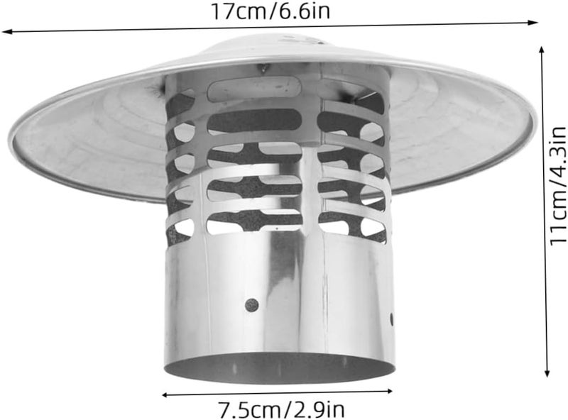 VOSAREA Stainless Steel Rain Chimney Cover for Fireplace Chimney Round Cone Top Vent Cap with All-Weather Protection and Easy to Install Design - Image 2