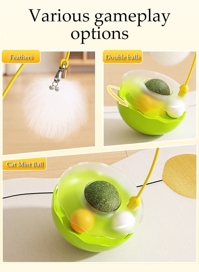 DUNISO Interactive Cat Toys for Indoor Cats, 360° Rotating Tumbler Ball Toy with Feathers and bells, IQ Boosting Kitten Toys,Contain Catnip ball - Image 3