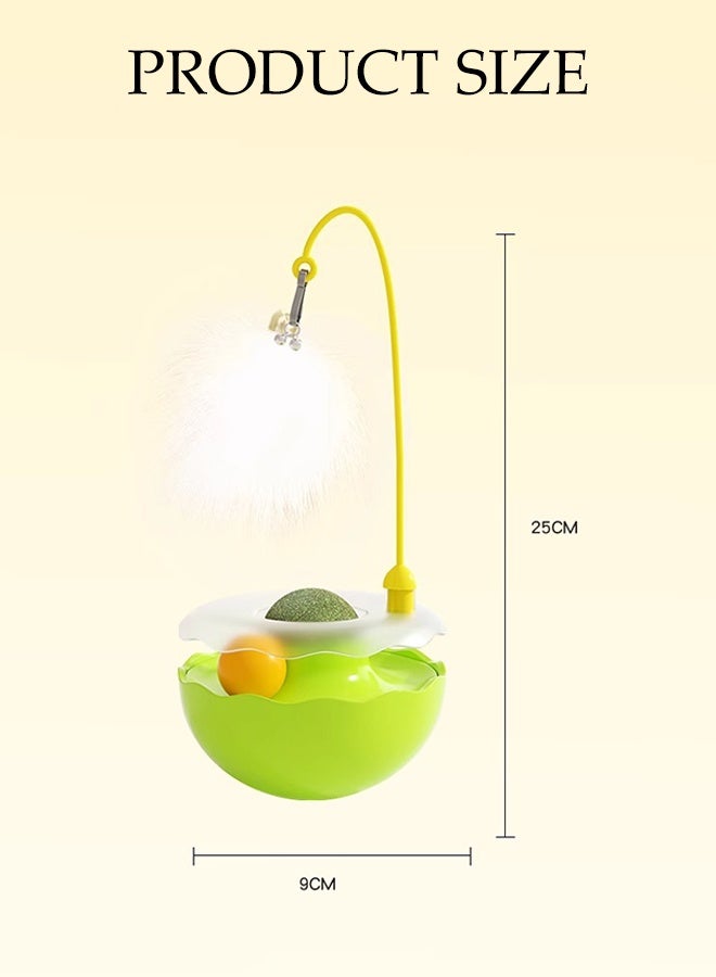 DUNISO Interactive Cat Toys for Indoor Cats, 360° Rotating Tumbler Ball Toy with Feathers and bells, IQ Boosting Kitten Toys,Contain Catnip ball - Image 2