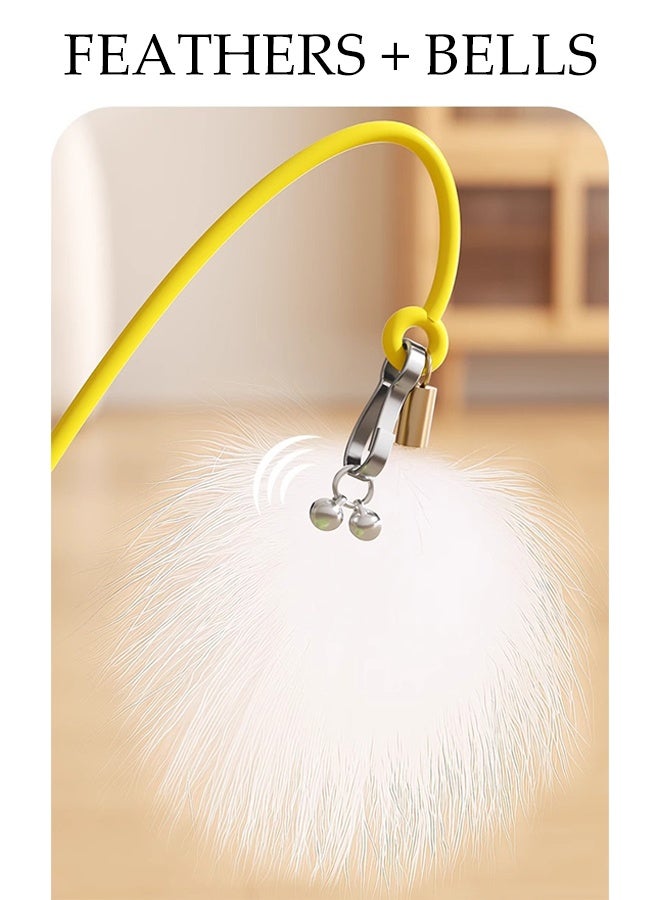 DUNISO Interactive Cat Toys for Indoor Cats, 360° Rotating Tumbler Ball Toy with Feathers and bells, IQ Boosting Kitten Toys,Contain Catnip ball - Image 5