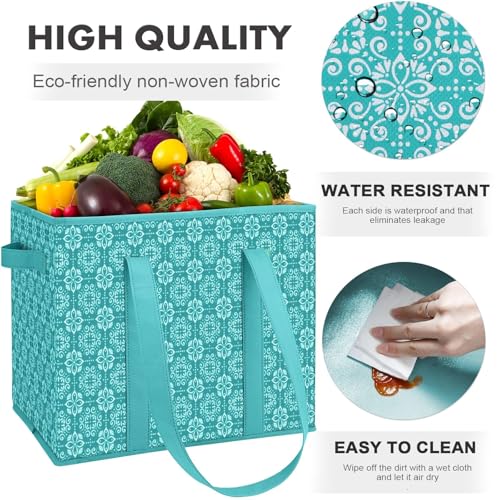 WISELIFE Reusable Grocery Bags [3 Pack],Large Grocery Tote Bag Water Resistant Shopping Bags Foldable Grocery Bag for Clothes,Shoes and Picnic,Green - Image 5