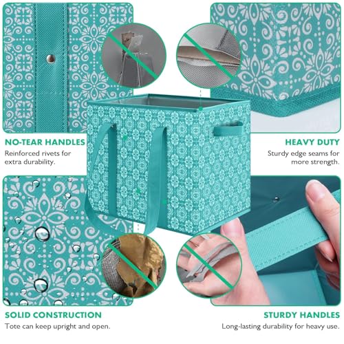 WISELIFE Reusable Grocery Bags [3 Pack],Large Grocery Tote Bag Water Resistant Shopping Bags Foldable Grocery Bag for Clothes,Shoes and Picnic,Green - Image 3