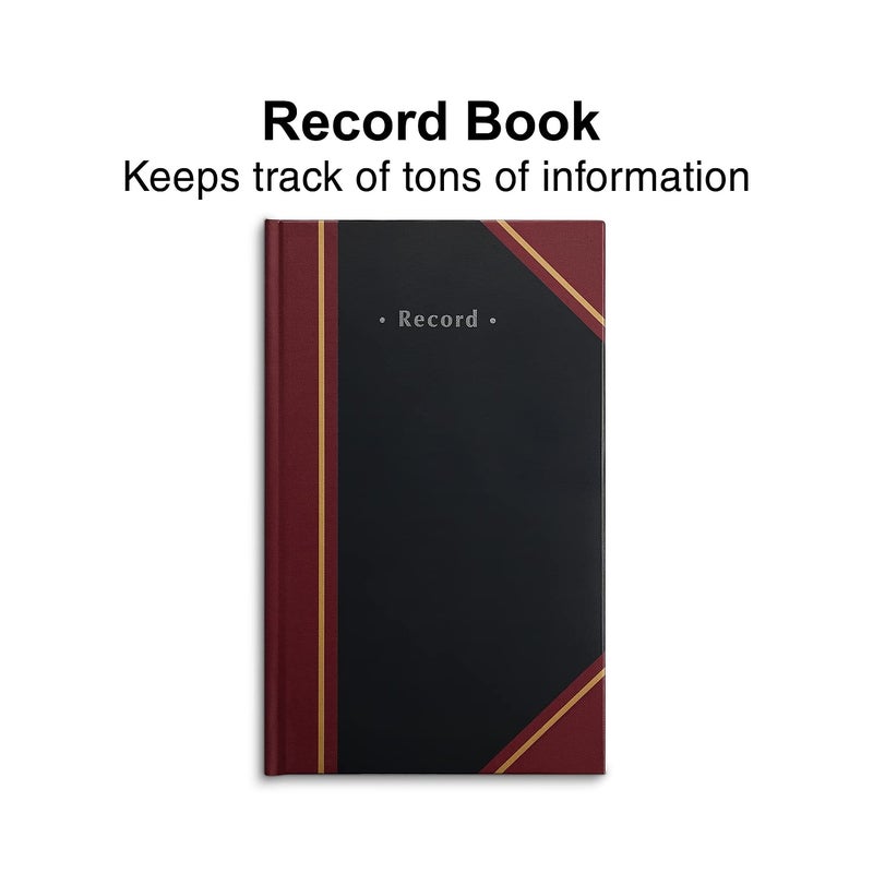 Staples Black Record Book, Hardbound, 300 Numbered Pages, 11-3/4" x 7-1/4", Durable Sewn Binding Notebook for Logs, Records & Noteâ€‘Taking - Image 2