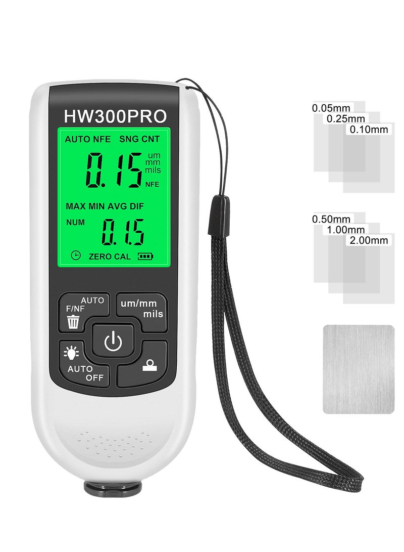 0-2000UM Thickness Gauge High Precise LCD Digital Automobile Film Thickness Meter - Image 1