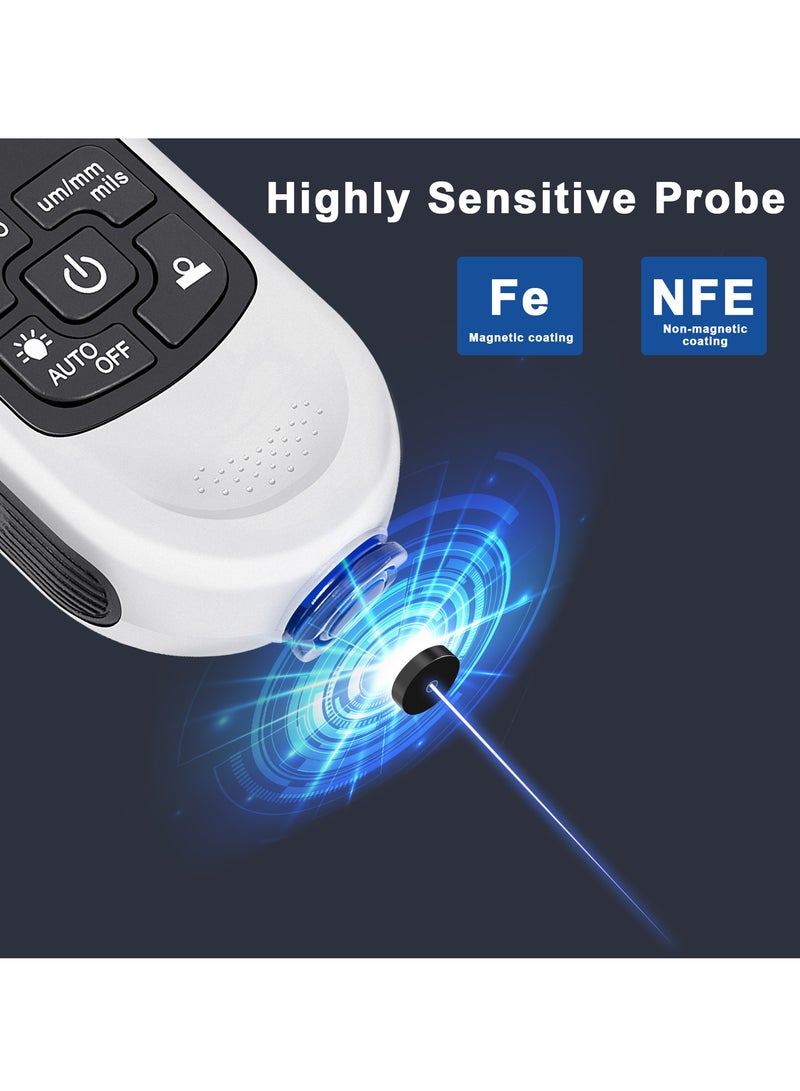 0-2000UM Thickness Gauge High Precise LCD Digital Automobile Film Thickness Meter - Image 5