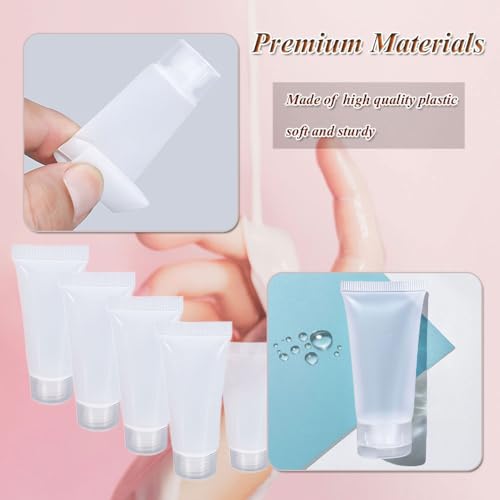 HANSPORTA Refillable Travel Tubes 10PCS 10ml Empty Tubes for Facial Cleanser Hand Cream Lotion Clear Plastic Squeeze Sample Bottles for DIY Projects Soft Mini Toothpaste Travel Tubes (10ML) - Image 3